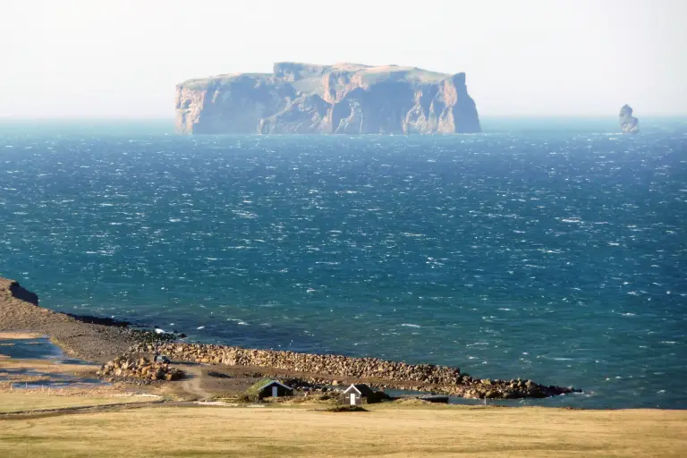 Grettislaug Hot Pots with the Drangey Island in the background