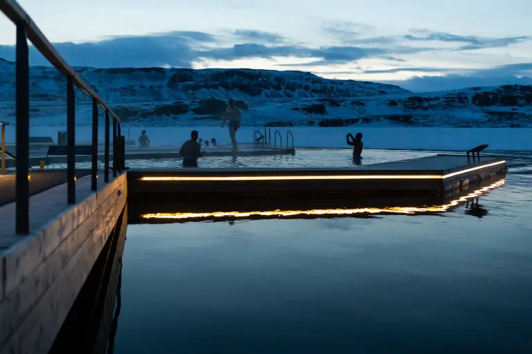 Vok Baths during the winter evening