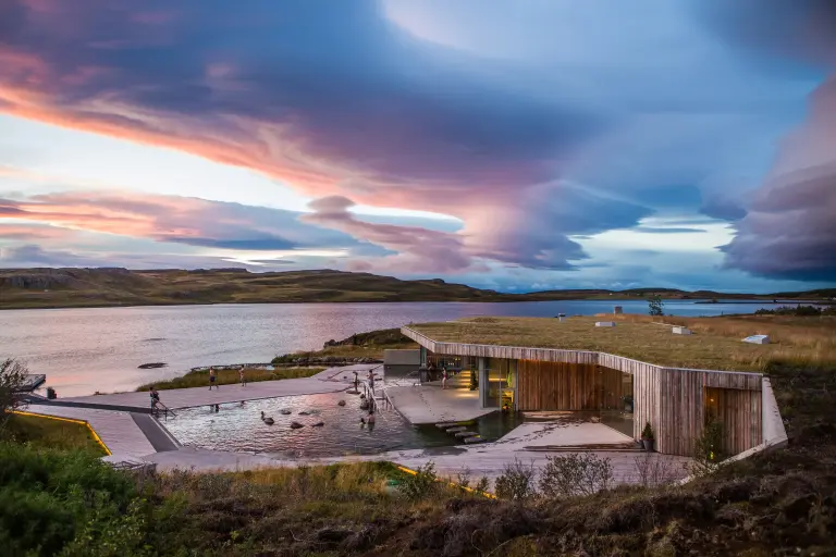 Vok Baths during summer evening