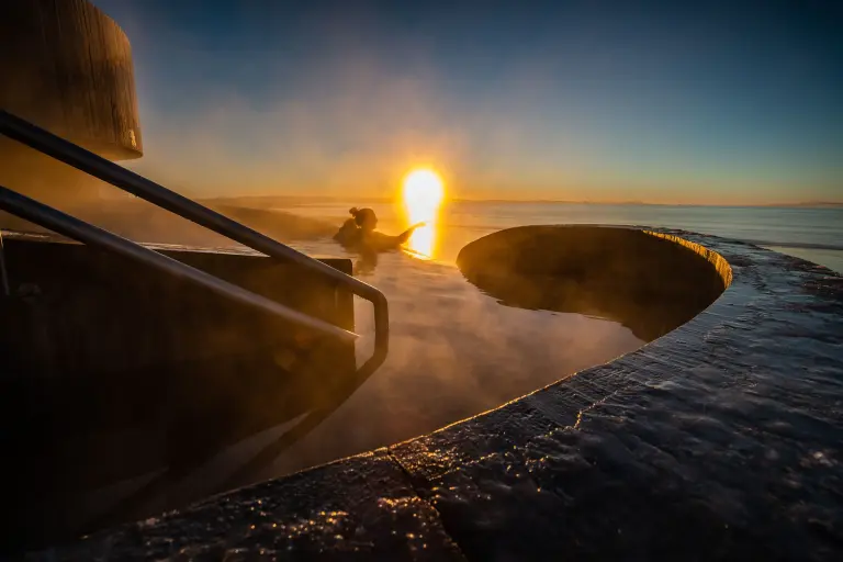 Hot tub at Guðlaug Baths