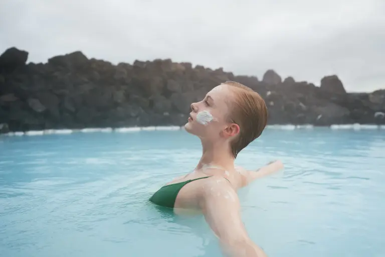 Woman enjoying the Blue Lagoon