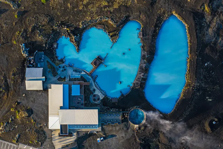 Myvatn Nature Baths from above - blue pools